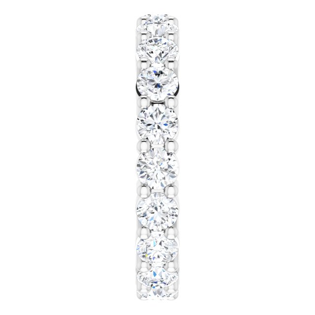 10K Gold Round Natural Diamond Shared-Prong Eternity Band – 3.2 mm Stones - White Gold - view 4
