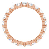 10K Gold Round Natural Diamond Shared-Prong Eternity Band – 2.75 mm Stones - Rose Gold - view 2
