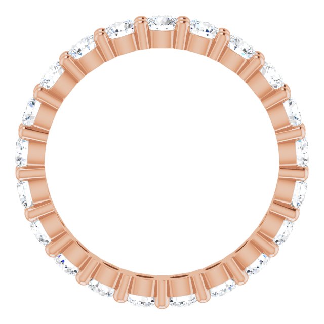 10K Gold Round Natural Diamond Shared-Prong Eternity Band – 2.75 mm Stones - Rose Gold - view 2
