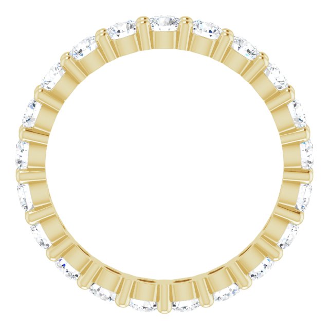 14K Gold Round Lab-Grown Diamond Shared-Prong Eternity Band – 2.75 mm Stones - Yellow Gold - view 2