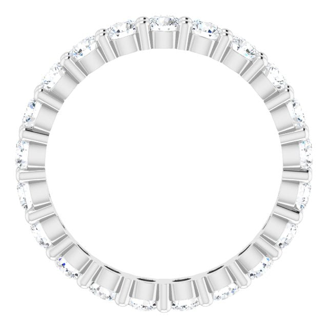 10K Gold Round Lab-Grown Diamond Shared-Prong Eternity Band – 2.75 mm Stones - White Gold - view 2