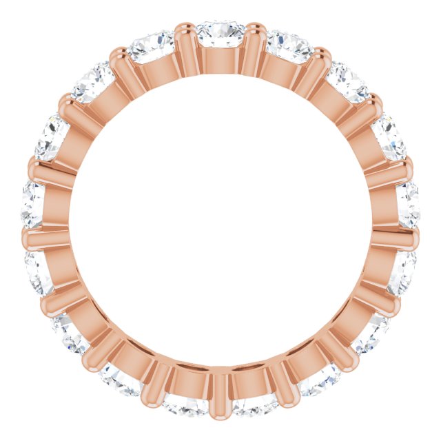 10K Gold Round Lab-Grown Diamond Shared-Prong Eternity Band – 3.5 mm Stones - Rose Gold - view 2