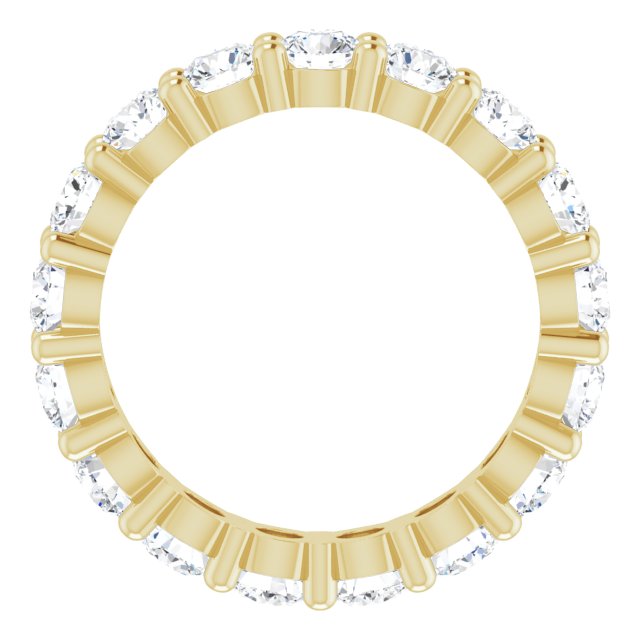 14K Gold Round Lab-Grown Diamond Shared-Prong Eternity Band – 3.5 mm Stones - Yellow Gold - view 2