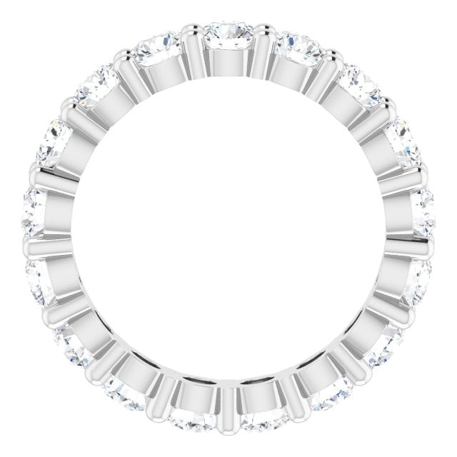 10K Gold Round Natural Diamond Shared-Prong Eternity Band – 3.5 mm Stones - White Gold - view 2