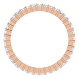 10K Gold Square Natural Diamond Shared-Prong Eternity Band – 1.5x1.5 mm Stones - Rose Gold - view 2