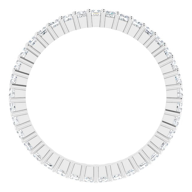 10K Gold Square Natural Diamond Shared-Prong Eternity Band – 1.5x1.5 mm Stones - White Gold - view 2