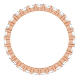 10K Gold Round Natural Diamond Shared-Prong Eternity Band – 2 mm Stones - Rose Gold - view 2
