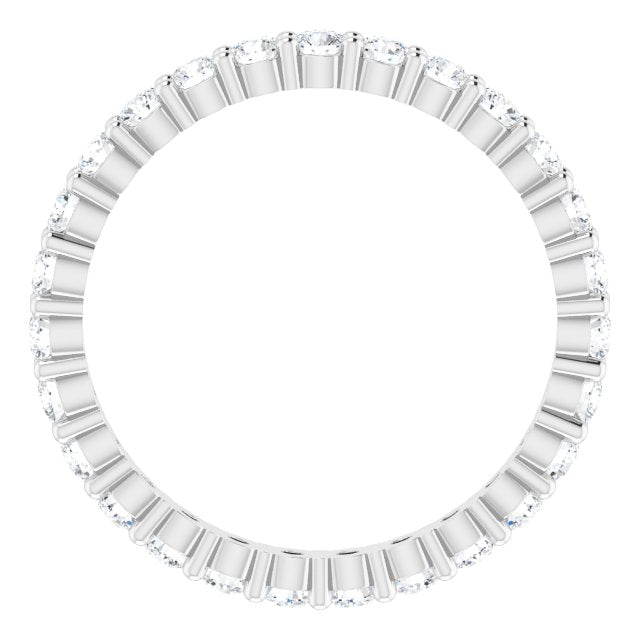 10K Gold Round Natural Diamond Shared-Prong Eternity Band – 2 mm Stones - White Gold - view 2