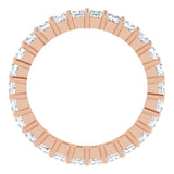 10K Gold Square Lab-Grown Diamond Shared-Prong Eternity Band – 2.25x2.25 mm Stones - Rose Gold - view 2