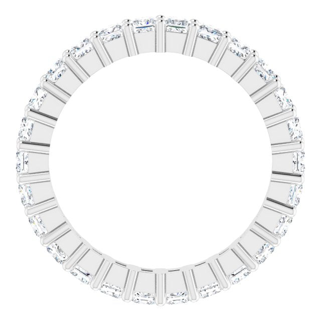 10K Gold Square Natural Diamond Shared-Prong Eternity Band – 2.25x2.25 mm Stones - White Gold - view 2