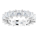 10K Gold Square Lab-Grown Diamond Shared-Prong Eternity Band – 3.75x3.75 mm Stones - White Gold - view 3
