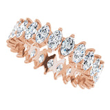14K Gold Marquise Lab-Grown Diamond Shared-Prong Eternity Band – 4.5x2.5 mm Stones - Rose Gold - view 5