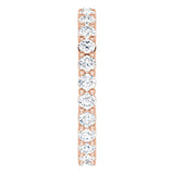 10K Gold Round Lab-Grown Diamond Shared-Prong Eternity Band – 2.25 mm Stones - Rose Gold - view 4