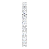 10K Gold Round Natural Diamond Shared-Prong Eternity Band – 2.25 mm Stones - White Gold - view 4