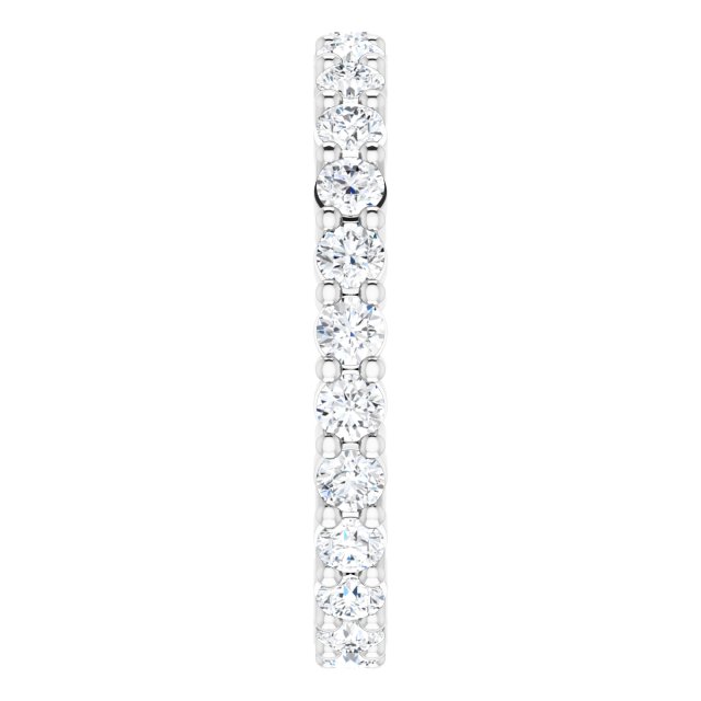 10K Gold Round Natural Diamond Shared-Prong Eternity Band – 2.25 mm Stones - White Gold - view 4