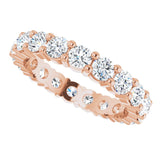 10K Gold Round Natural Diamond Shared-Prong Eternity Band – 3.2 mm Stones - Rose Gold - view 5