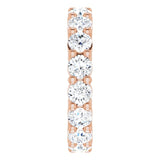 10K Gold Round Lab-Grown Diamond Shared-Prong Eternity Band – 3.8 mm Stones - Rose Gold - view 4