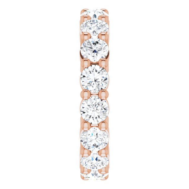 10K Gold Round Lab-Grown Diamond Shared-Prong Eternity Band – 3.8 mm Stones - Rose Gold - view 4