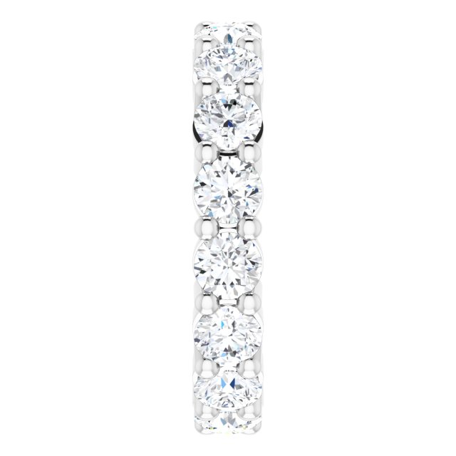10K Gold Round Lab-Grown Diamond Shared-Prong Eternity Band – 3.8 mm Stones - White Gold - view 4