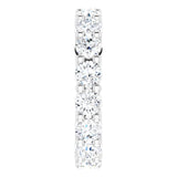 10K Gold Round Natural Diamond Shared-Prong Eternity Band – 3.8 mm Stones - White Gold - view 4