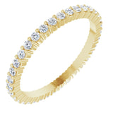 14K Gold Round Lab-Grown Diamond Shared-Prong Eternity Band – 1.5 mm Stones - Yellow Gold