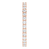 10K Gold Round Natural Diamond Shared-Prong Eternity Band – 1.7 mm Stones - Rose Gold - view 4