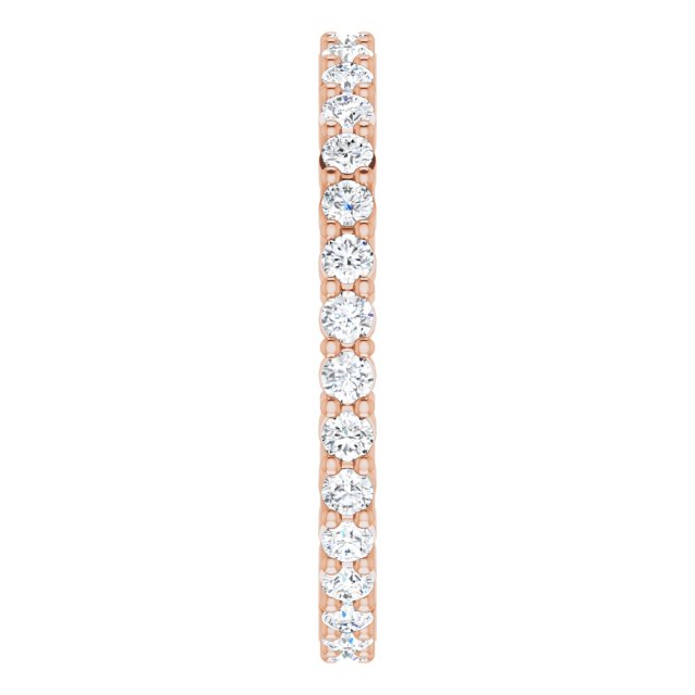 10K Gold Round Lab-Grown Diamond Shared-Prong Eternity Band – 1.7 mm Stones - Rose Gold - view 4