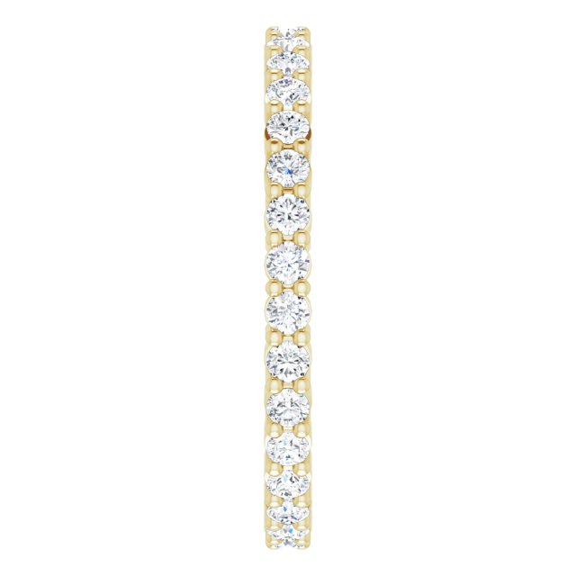 14K Gold Round Lab-Grown Diamond Shared-Prong Eternity Band – 1.7 mm Stones - Yellow Gold - view 4