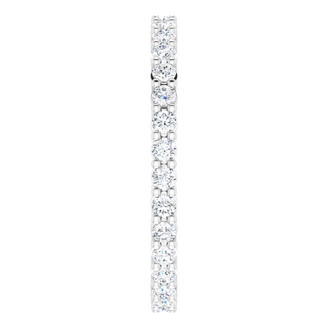 10K Gold Round Lab-Grown Diamond Shared-Prong Eternity Band – 1.7 mm Stones - White Gold - view 4