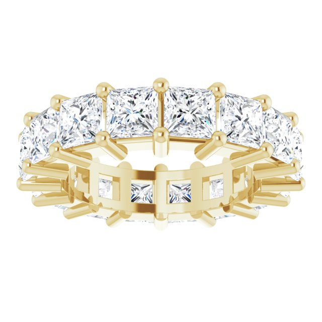 14K Gold Square Lab-Grown Diamond Shared-Prong Eternity Band – 4x4 mm Stones - Yellow Gold - view 3