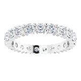 10K Gold Round Lab-Grown Diamond Shared-Prong Eternity Band – 2.75 mm Stones - White Gold - view 3