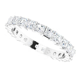 Platinum Asscher Natural Diamond Shared-Prong Eternity Band – 2.3x2.3 mm Stones - view 5