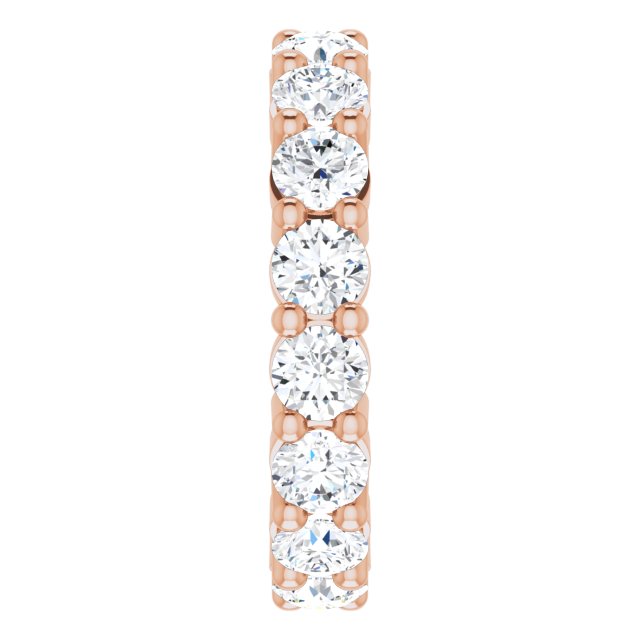 10K Gold Round Lab-Grown Diamond Shared-Prong Eternity Band – 3.8 mm Stones - Rose Gold - view 4