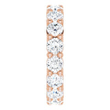 10K Gold Round Natural Diamond Shared-Prong Eternity Band – 3.8 mm Stones - Rose Gold - view 4