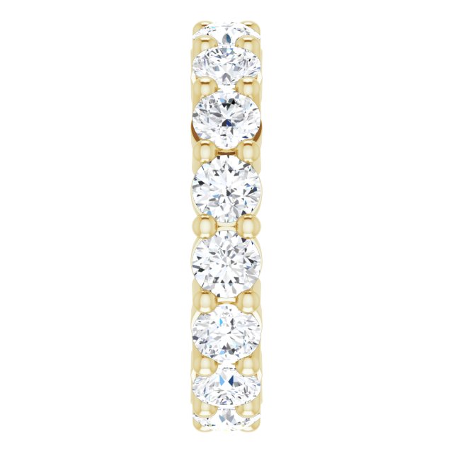14K Gold Round Lab-Grown Diamond Shared-Prong Eternity Band – 3.8 mm Stones - Yellow Gold - view 4