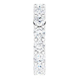 10K Gold Round Natural Diamond Shared-Prong Eternity Band – 3.8 mm Stones - White Gold - view 4