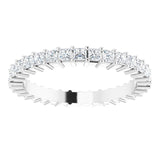 10K Gold Square Natural Diamond Shared-Prong Eternity Band – 1.75x1.75 mm Stones - White Gold - view 3