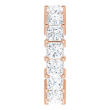 10K Gold Square Lab-Grown Diamond Shared-Prong Eternity Band – 4x4 mm Stones - Rose Gold - view 4