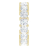 14K Gold Square Lab-Grown Diamond Shared-Prong Eternity Band – 4x4 mm Stones - Yellow Gold - view 4