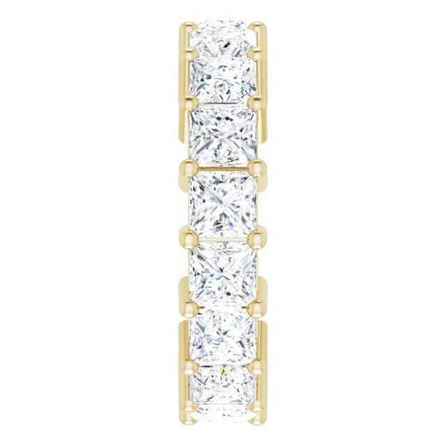 14K Gold Square Lab-Grown Diamond Shared-Prong Eternity Band – 4x4 mm Stones - Yellow Gold - view 4