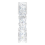 10K Gold Square Lab-Grown Diamond Shared-Prong Eternity Band – 4x4 mm Stones - White Gold - view 4