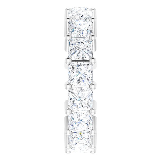 10K Gold Square Natural Diamond Shared-Prong Eternity Band – 4x4 mm Stones - White Gold - view 4
