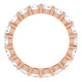 10K Gold Round Natural Diamond Shared-Prong Eternity Band – 3.2 mm Stones - Rose Gold - view 2