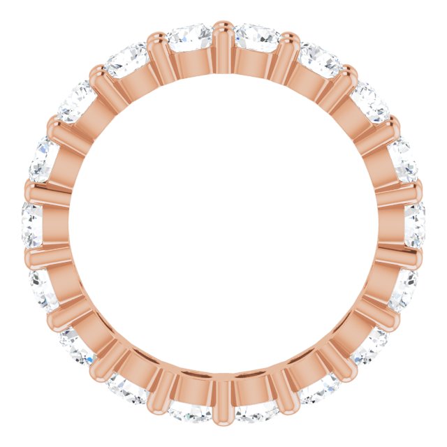 10K Gold Round Natural Diamond Shared-Prong Eternity Band – 3.2 mm Stones - Rose Gold - view 2