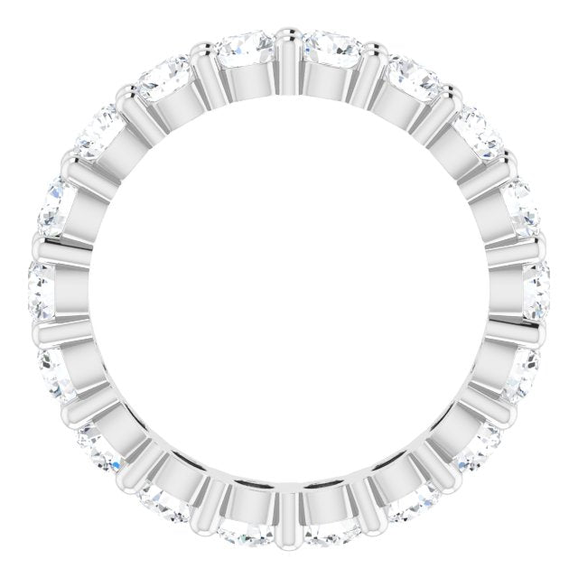 10K Gold Round Natural Diamond Shared-Prong Eternity Band – 3.2 mm Stones - White Gold - view 2
