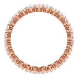 14K Gold Marquise Natural Diamond Shared-Prong Eternity Band – 4.25x2.25 mm Stones - Rose Gold - view 2