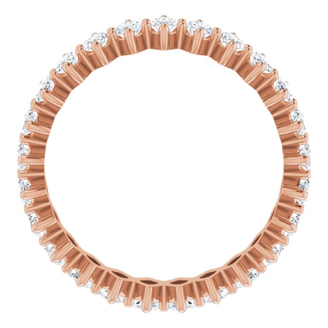 14K Gold Marquise Natural Diamond Shared-Prong Eternity Band – 4.25x2.25 mm Stones - Rose Gold - view 2