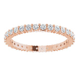 10K Gold Round Lab-Grown Diamond Shared-Prong Eternity Band – 1.75 mm Stones - Rose Gold - view 3