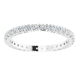 10K Gold Round Lab-Grown Diamond Shared-Prong Eternity Band – 1.75 mm Stones - White Gold - view 3