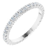 10K Gold Round Lab-Grown Diamond Shared-Prong Eternity Band – 1.7 mm Stones - White Gold